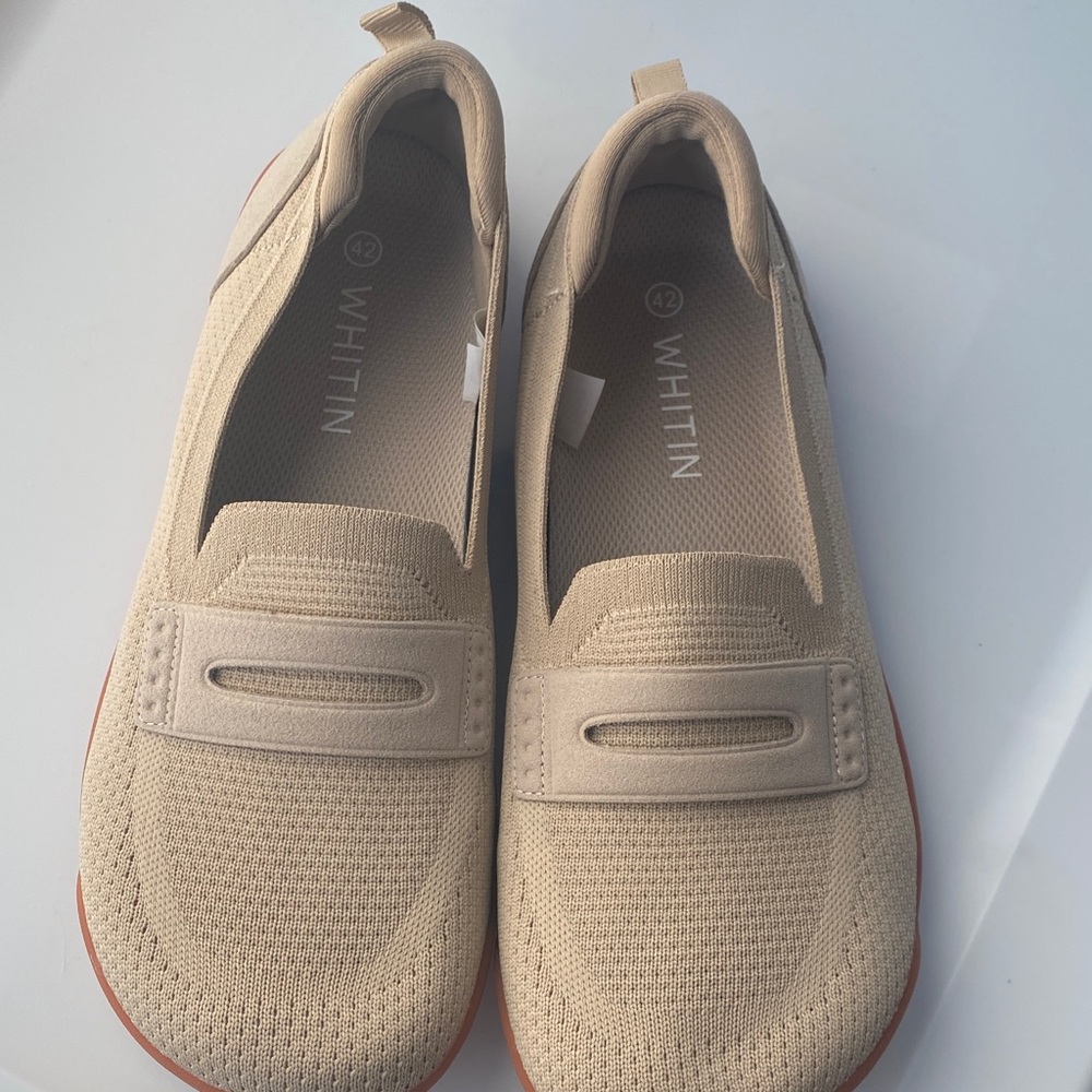 WHITIN Women's Beige Slip-On Loafers